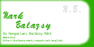 mark balazsy business card