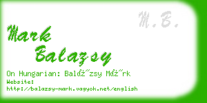 mark balazsy business card